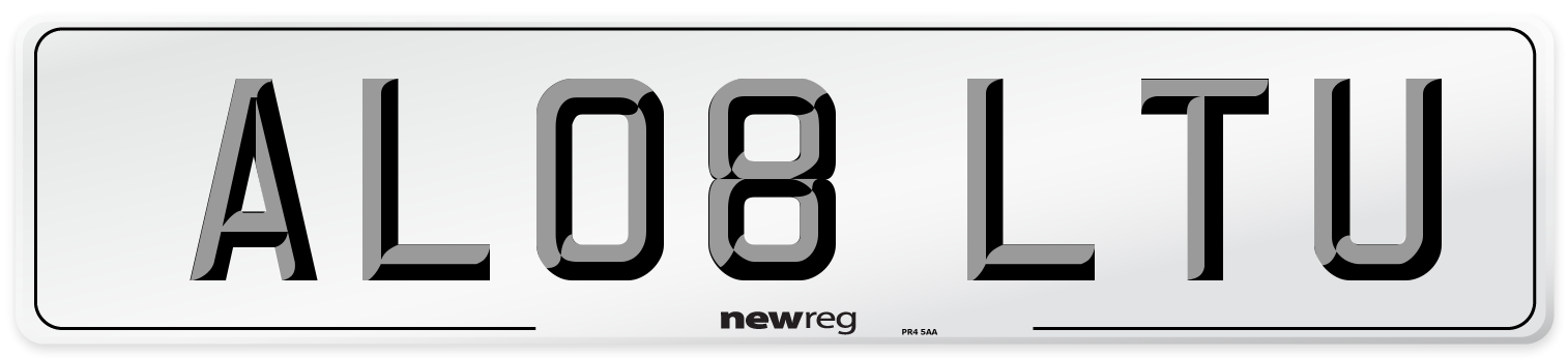AL08 LTU Number Plate from New Reg